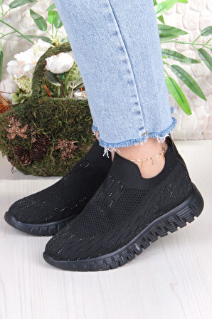 Fort 5060 Divamod Hafif Rahat Taş Detaylı Fileli Kadın Ayakkabı