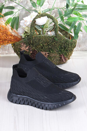 Fort 5060 Divamod Hafif Rahat Taş Detaylı Fileli Kadın Ayakkabı