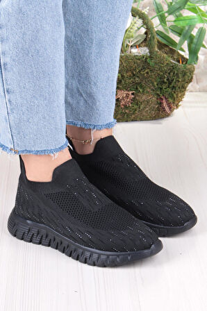 Fort 5060 Divamod Hafif Rahat Taş Detaylı Fileli Kadın Ayakkabı