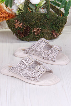 Fort 5053 Soft Rahat Örgülü İki Tokalı Kadın Terlik