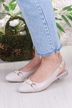 Fort 5056 Taş Toka Detaylı Şık Rahat Arkası Açık Kadın Babet