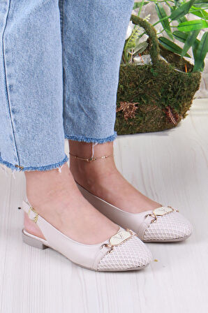 Fort 5056 Taş Toka Detaylı Şık Rahat Arkası Açık Kadın Babet