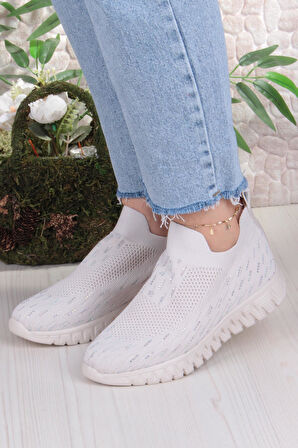 Fort 5060 Divamod Hafif Rahat Taş Detaylı Fileli Kadın Ayakkabı