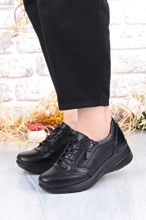 Pepita 9402 Comfort Yumuşak Esnek Kauçuk Kaymaz Taban Hakiki Deri Kadın Ayakkabı