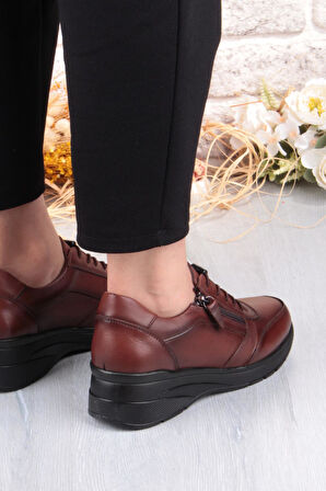 Pepita 9402 Comfort Yumuşak Esnek Kauçuk Kaymaz Taban Hakiki Deri Kadın Ayakkabı