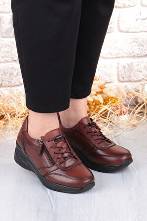 Pepita 9402 Comfort Yumuşak Esnek Kauçuk Kaymaz Taban Hakiki Deri Kadın Ayakkabı