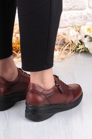 Pepita 9402 Comfort Yumuşak Esnek Kauçuk Kaymaz Taban Hakiki Deri Kadın Ayakkabı