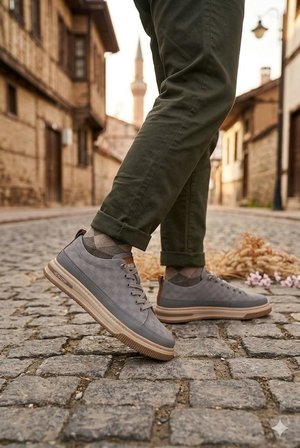 Pepita E385 Rahat Hafif Keten Özel Tasarım Spor Sneaker Erkek Ayakkabı