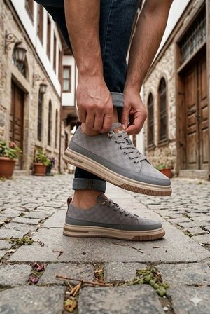 Pepita E385 Rahat Hafif Keten Özel Tasarım Spor Sneaker Erkek Ayakkabı