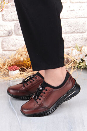 Pepita 9513 Comfort Yumuşak Esnek Kauçuk Kaymaz Taban Hakiki Deri Kadın Ayakkabı