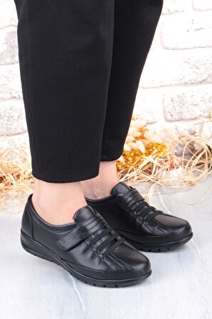 Pepita 7679 Comfort Yumuşak Esnek Kauçuk Kaymaz Taban Hakiki Deri Kadın Ayakkabı