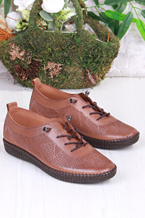 Pepita 427892 Anatomik Rahat Esnek Lastik Bağcıklı Hakiki Deri Kadın Ayakkabı