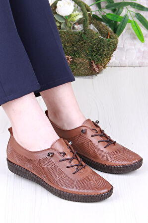 Pepita 427892 Anatomik Rahat Esnek Lastik Bağcıklı Hakiki Deri Kadın Ayakkabı