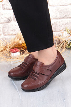 Pepita 7679 Comfort Yumuşak Esnek Kauçuk Kaymaz Taban Hakiki Deri Kadın Ayakkabı