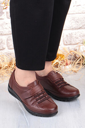 Pepita 7679 Comfort Yumuşak Esnek Kauçuk Kaymaz Taban Hakiki Deri Kadın Ayakkabı