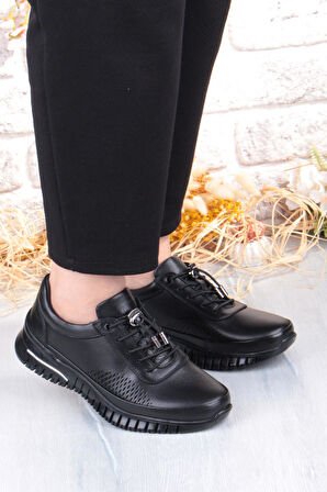 Pepita 9407 Comfort Yumuşak Esnek Kauçuk Kaymaz Taban Hakiki Deri Kadın Ayakkabı