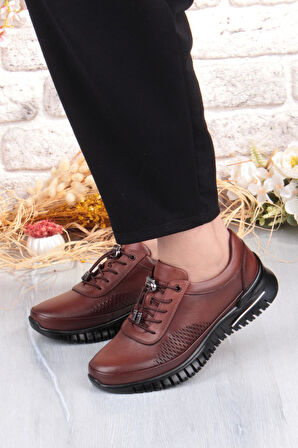 Pepita 9407 Comfort Yumuşak Esnek Kauçuk Kaymaz Taban Hakiki Deri Kadın Ayakkabı