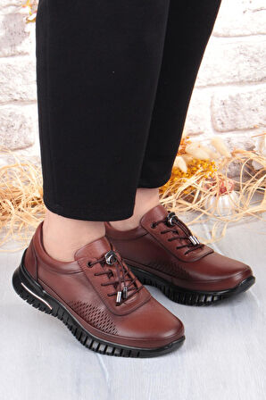 Pepita 9407 Comfort Yumuşak Esnek Kauçuk Kaymaz Taban Hakiki Deri Kadın Ayakkabı