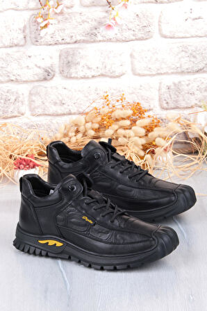 Pepita 1040 Rahat Lastik Bağçıklı Kauçuk Taban Nubuk Hakiki Deri Erkek Ayakkabı