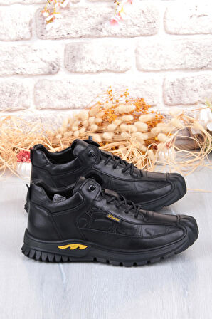 Pepita 1040 Rahat Lastik Bağçıklı Kauçuk Taban Nubuk Hakiki Deri Erkek Ayakkabı