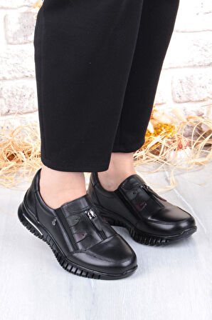 Pepita Z006 Comfort Yumuşak Esnek Kauçuk Kaymaz Taban Hakiki Deri Kadın Ayakkabı