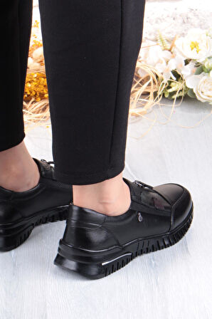 Pepita Z006 Comfort Yumuşak Esnek Kauçuk Kaymaz Taban Hakiki Deri Kadın Ayakkabı