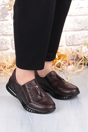 Pepita Z006 Comfort Yumuşak Esnek Kauçuk Kaymaz Taban Hakiki Deri Kadın Ayakkabı