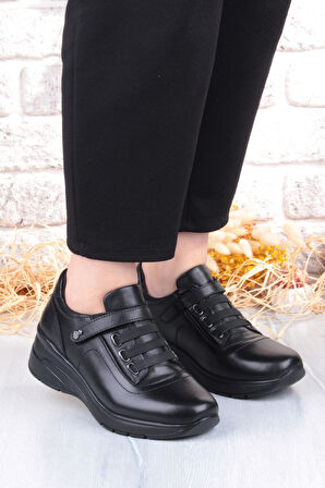 Pepita Z010 Comfort Yumuşak Esnek Kauçuk Kaymaz Taban Hakiki Deri Kadın Ayakkabı