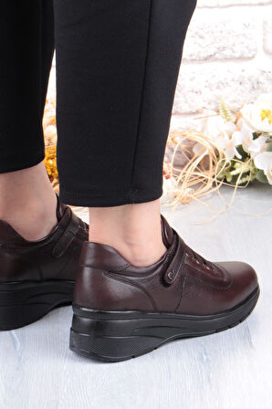 Pepita Z010 Comfort Yumuşak Esnek Kauçuk Kaymaz Taban Hakiki Deri Kadın Ayakkabı