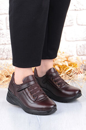 Pepita Z010 Comfort Yumuşak Esnek Kauçuk Kaymaz Taban Hakiki Deri Kadın Ayakkabı