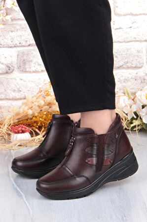 Pepita Z014 Rahat Esnek Kaymaz Taban Yumuşak Hakiki Deri Kadın Bot