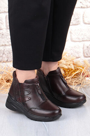 Pepita Z014 Rahat Esnek Kaymaz Taban Yumuşak Hakiki Deri Kadın Bot