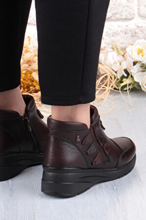 Pepita Z014 Rahat Esnek Kaymaz Taban Yumuşak Hakiki Deri Kadın Bot