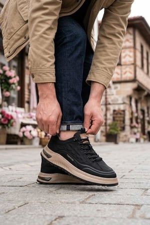Pepita E146 Rahat Hafif Keten Özel Tasarım Spor Sneaker Erkek Ayakkabı