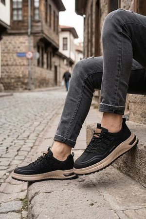 Pepita E146 Rahat Hafif Keten Özel Tasarım Spor Sneaker Erkek Ayakkabı