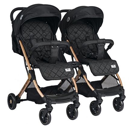 Lorelli Fiorano Kabin Set İkiz Bebek Arabası - Black