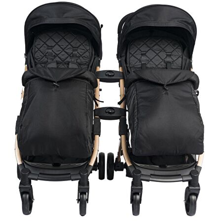 Lorelli Fiorano Kabin Set İkiz Bebek Arabası - Black