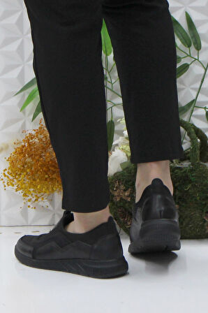 Fort Gnd 4275 Siyah Ortopedik Rahat Esnek Kadın Günlük Ayakkabı