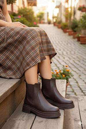 Fort 813700 Ventes Sıcak Astar İki Tarafı Lastikli Kaymaz Taban Kadın Bot