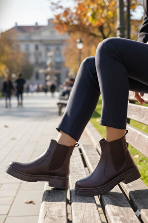 Fort 813700 Ventes Sıcak Astar İki Tarafı Lastikli Kaymaz Taban Kadın Bot