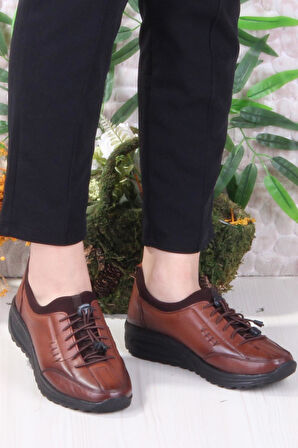 Mehmet Mete 4281 Yumuşak Hafif Rahat Hakiki Deri Kadın Ayakkabı