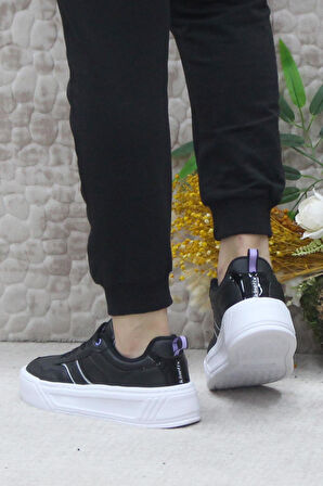 Kinetix Adexa Pu W Siyah Beyaz Hafif Rahat Orijinal Ürün Sneaker Kadın Ayakkabı