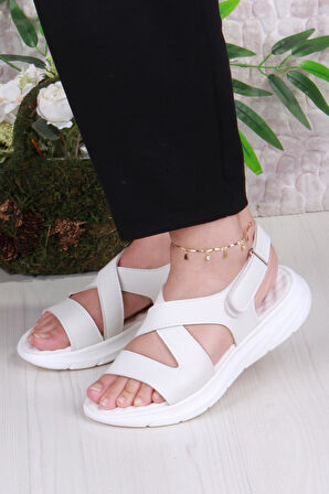 Fort 35375 Diva Comfort Rahat Çapraz Kuşaklı Çırtlı Kadın Sandalet
