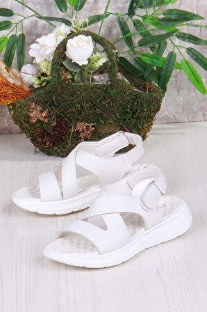 Fort 35375 Diva Comfort Rahat Çapraz Kuşaklı Çırtlı Kadın Sandalet