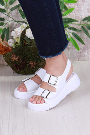 Fort 35602 Fancy Anatomik Rahat İki Tokalı Kadın Sandalet