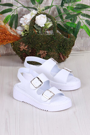 Fort 35602 Fancy Anatomik Rahat İki Tokalı Kadın Sandalet