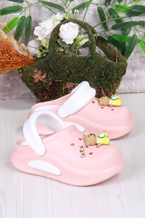 Fort E468 Bella Pudra Beyaz Eva Malzeme Sabo Doktor Medikal Aşçı Günlük Burnu Kapalı Terlik