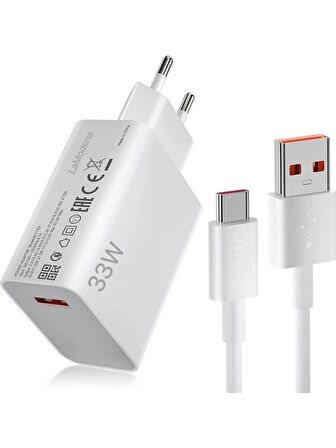 La Modena Premium Samsung/Xaiomi / Oppo/Realme/Redmi Uyumlu Hızlı Şarj Aleti 33W Type-C