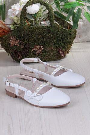 Fort 251 Ceyn İnci Toka Detaylı Şık Ev İş Ofis Rahat Günlük Ayakkabı Kadın Babet