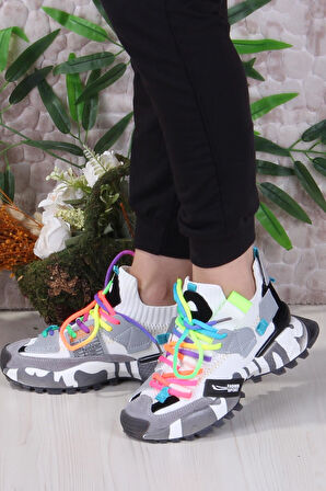 Fort GJ Elanur Rahat Kalın Taban Özel Tasarım Sneaker Kadın Spor Ayakkabı